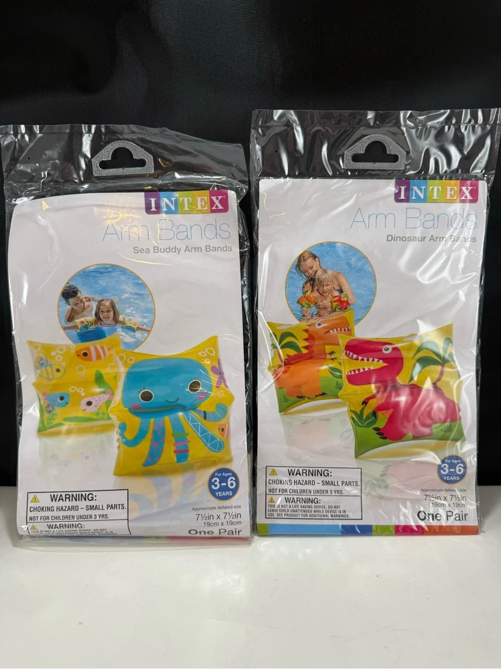 Swimming Arm Bands 2 sets Brand New Intex Dinosaur & Sea Buddy Ages 3-6